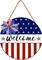 Patriotic Door Sign and Wreath for Memorial Day Independence Day 12-Inch